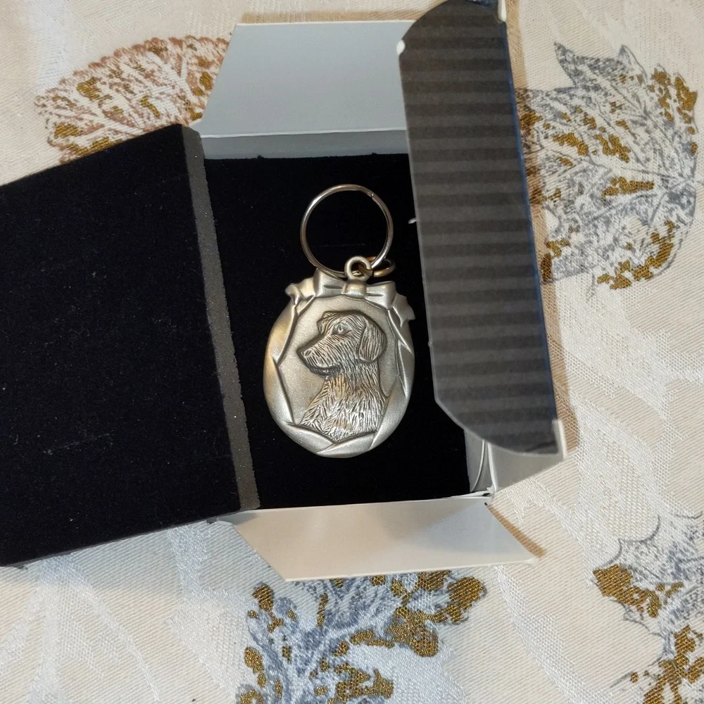 Labrador Avon Vintage Pewter Key Chain - Dog Pet New In Box Animal Lover